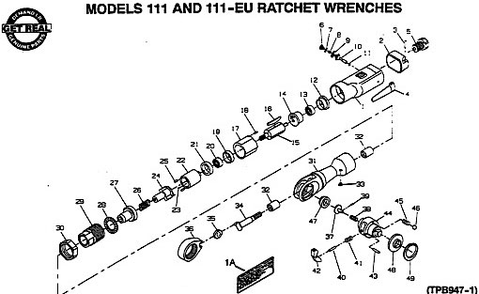 Diagram Diagram and Parts List for IR111  Ingersoll Rand Ratchet